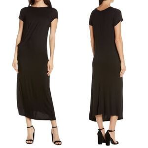 CAARA Brandon Ruched T-Shirt Midi Dress M